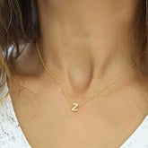 Silver 3D Z Letter Gold Women's Necklace